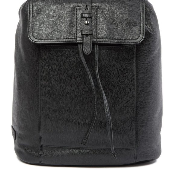 cole haan black leather backpack
